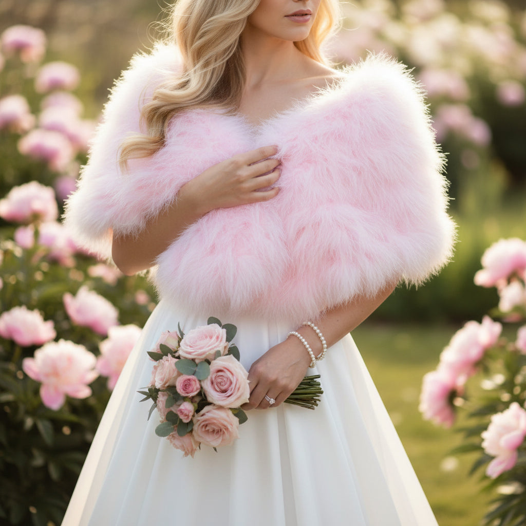 MARABOU FEATHER WRAP - CANDY FLOSS PINK (SG5)
