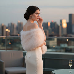 MARABOU FEATHER WRAP - IVORY (SG5)