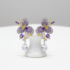 CUBIC ZIRCONIA COLLECTION - PURPLE DIVINE EARRINGS - CZER845