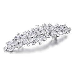 CUBIC ZIRCONIA COLLECTION - GLAM STARLET HAIR CLIP - SILVER CLIP777 SILVER