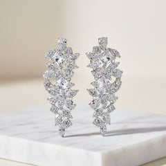 CUBIC ZIRCONIA COLLECTION - LUXE SPARKLE EARRINGS - CZER848 SILVER