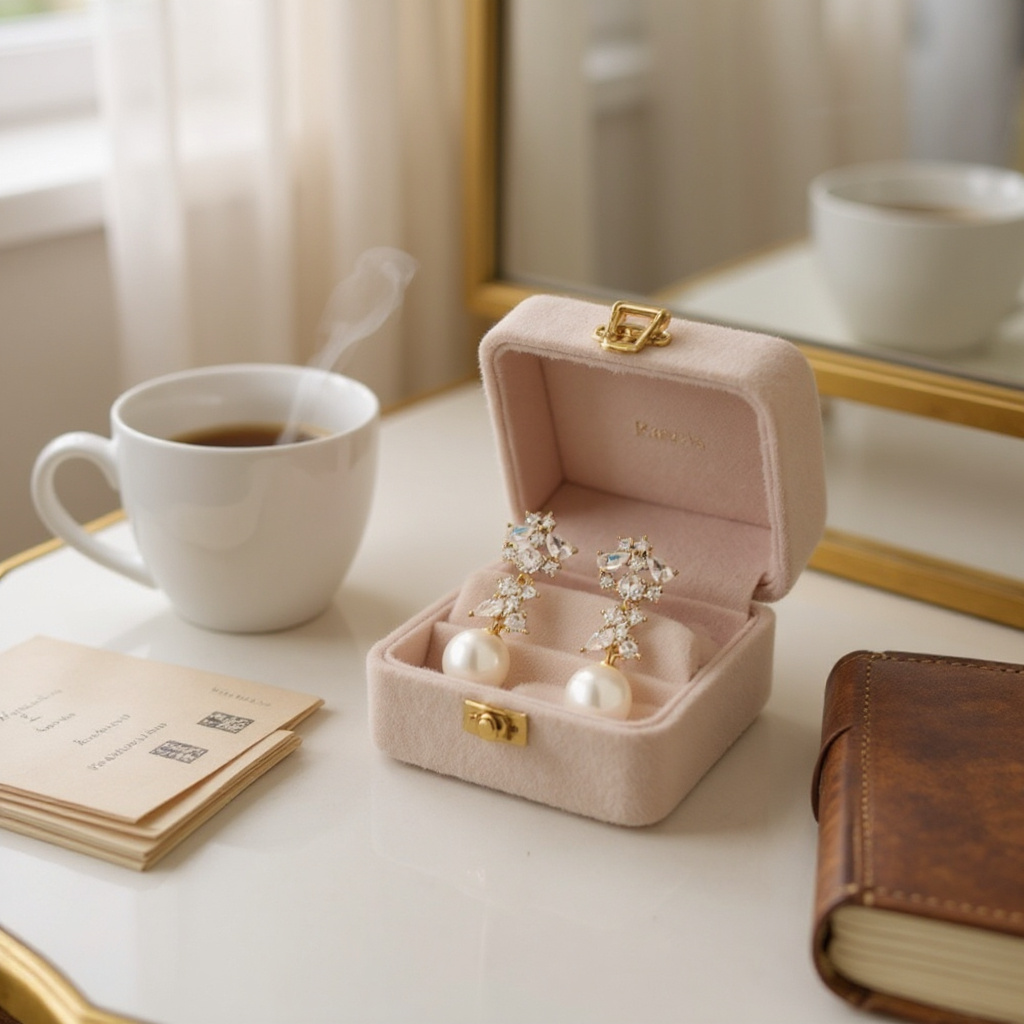 CUBIC ZIRCONIA COLLECTION - CAPTIVATING PEARL EARRINGS - CZER849 GOLD