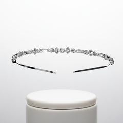 ATHENA COLLECTION - SHIMMERING CRYSTAL HEADBAND - SILVER AHB207