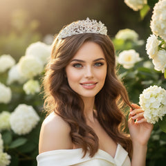 ATHENA COLLECTION - CHIC CRYSTAL TIARA - AHB208 SILVER