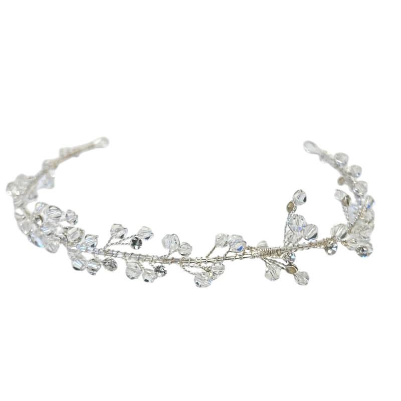 ELIZA - VINTAGE GARLAND HEADBAND -HDB42  SASSB (SILVER)