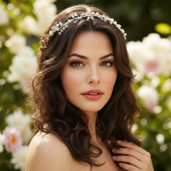 ELIZA - VINTAGE GARLAND HEADBAND -HDB42  SASSB (SILVER)