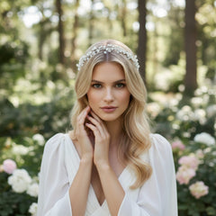 ELIZA - VINTAGE GARLAND HEADBAND -HDB42  SASSB (SILVER)