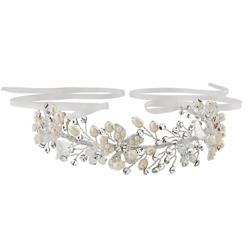 JASMINE - ROMANTIC VINE HEADPIECE -HP10  SASSB (SILVER)