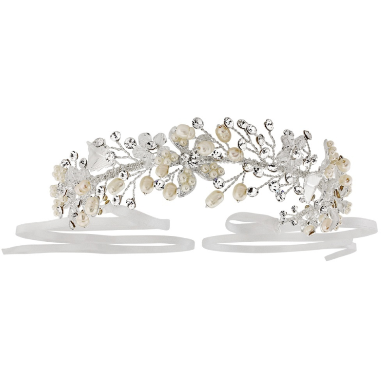 JASMINE - ROMANTIC VINE HEADPIECE -HP10  SASSB (SILVER)