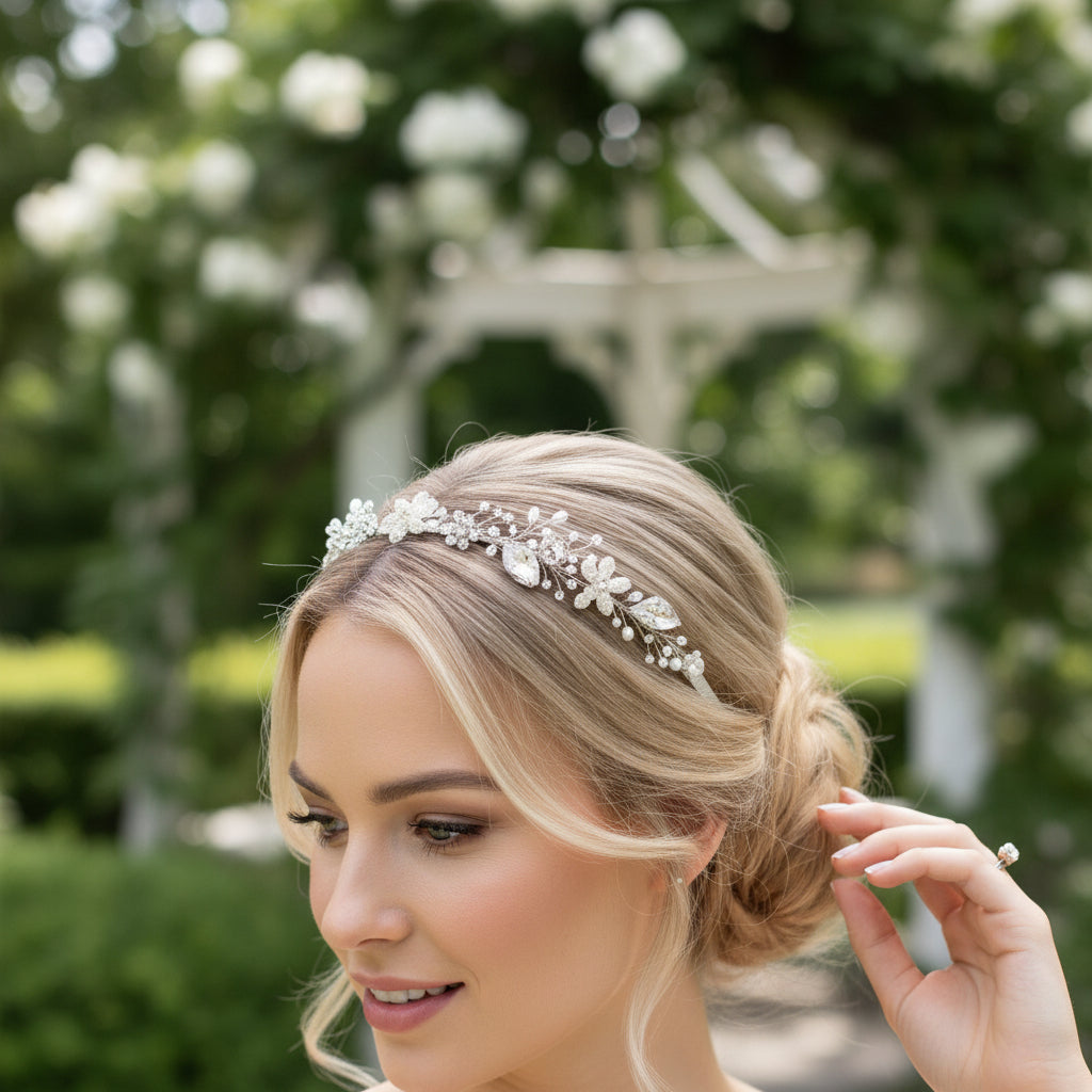 JASMINE - ROMANTIC VINE HEADPIECE -HP10  SASSB (SILVER)