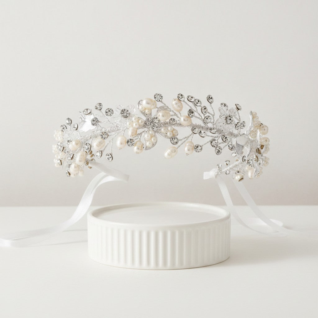 JASMINE - ROMANTIC VINE HEADPIECE -HP10  SASSB (SILVER)