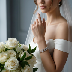 ATHENA COLLECTION - CRYSTAL SPIRAL BRACELET - BR170 SILVER