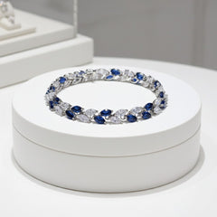 CUBIC ZIRCONIA COLLECTION - CRYSTAL ALLURE BRACELET - CZBR171 SAPPHIRE