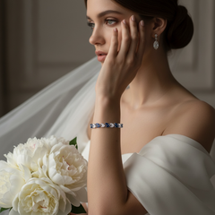 CUBIC ZIRCONIA COLLECTION - CRYSTAL ALLURE BRACELET - CZBR171 SAPPHIRE