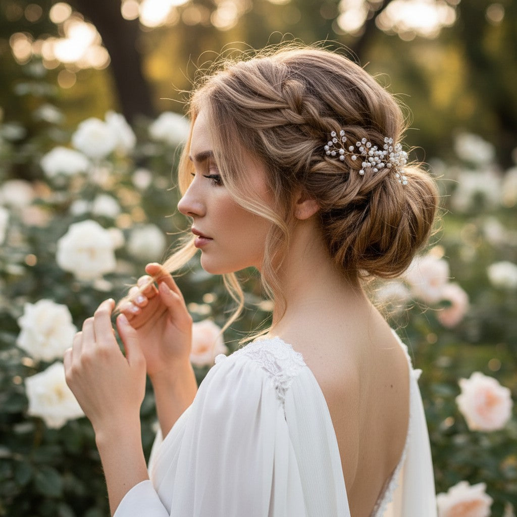 ATHENA COLLECTION - MINI PEARL EMBELLISHED HAIRVINE - (HP139)