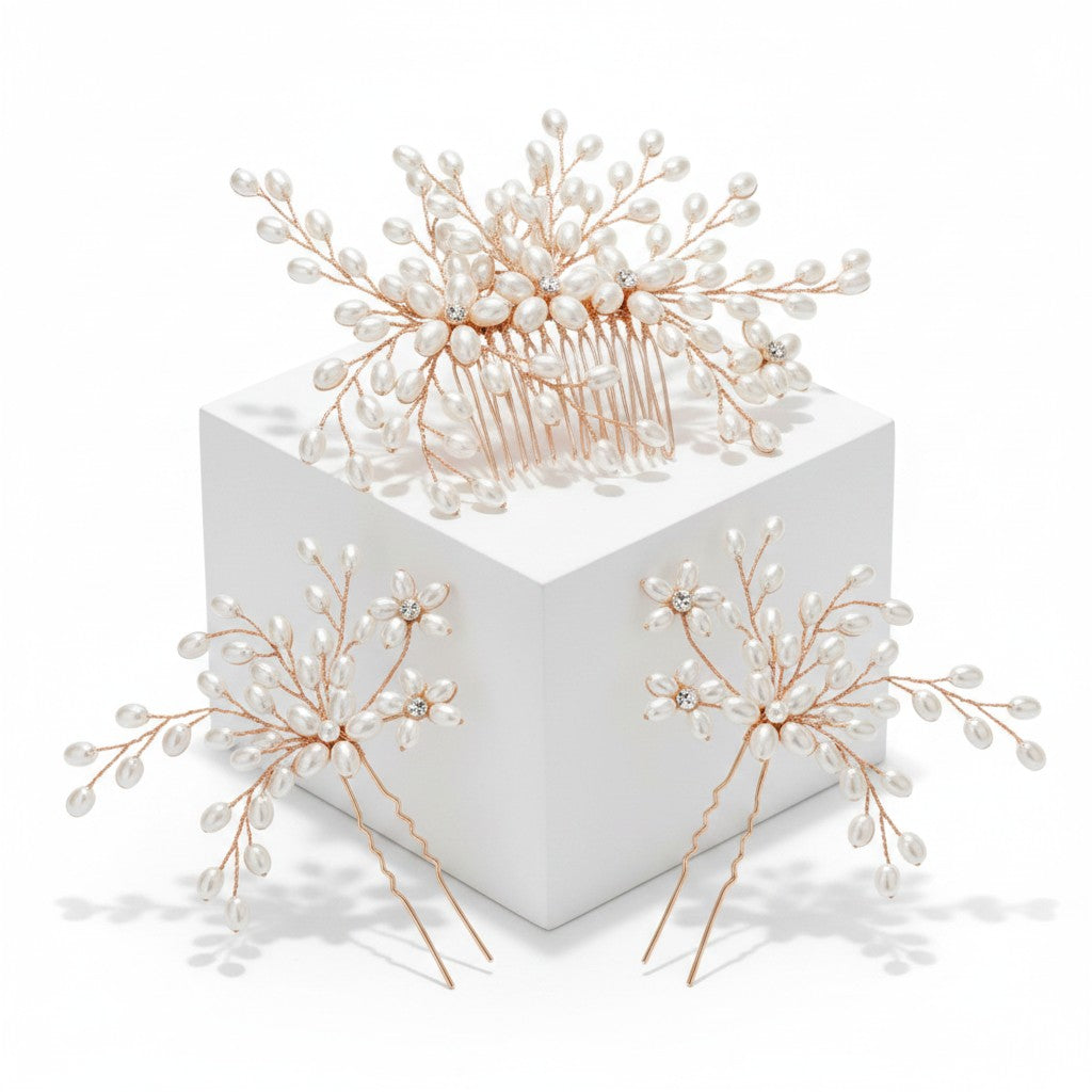 ATHENA COLLECTION - PEARL ROMANCE COLLECTION - Rose Gold (PIN33)