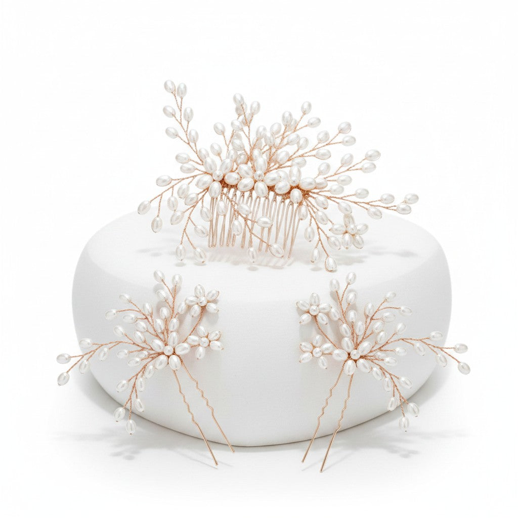 ATHENA COLLECTION - PEARL ROMANCE COLLECTION - Rose Gold (PIN33)