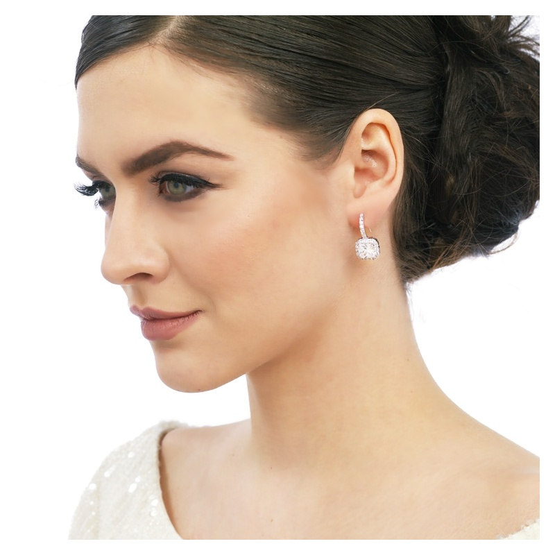 CUBIC ZIRCONIA TIMELESS BEAUTY EARRINGS - ROSE GOLD (ER311RG)
