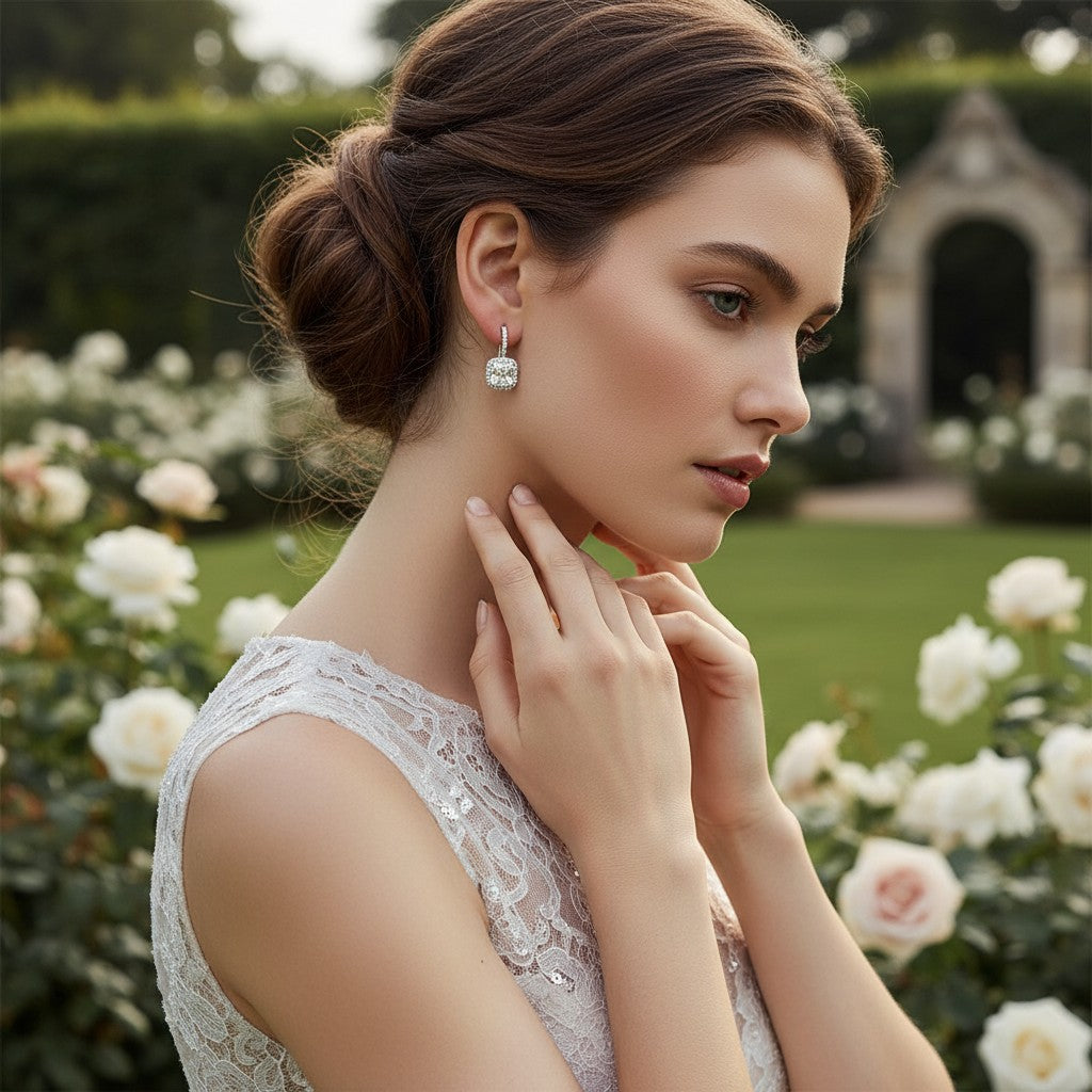 CUBIC ZIRCONIA TIMELESS BEAUTY EARRINGS - ROSE GOLD (ER311RG)