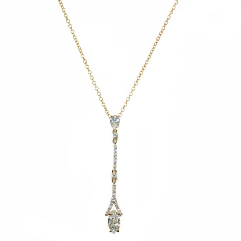 CUBIC ZIRCONIA COLLECTION - DAINTY SPARKLE NECKLACE - CZNK40 GOLD