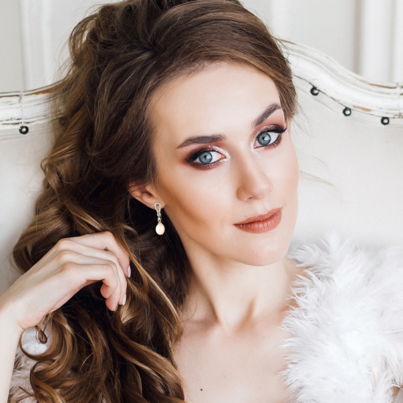 CZ COLLECTION - DECO DIVINE PEARL EARRINGS - CZER400