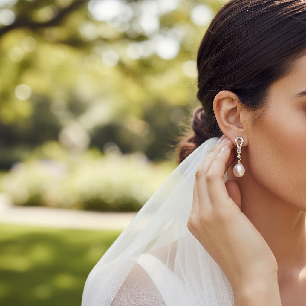 CZ COLLECTION - DECO DIVINE PEARL EARRINGS - CZER400