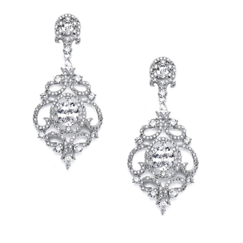 CUBIC ZIRCONIA COLLECTION -  STARLET'S CRYSTAL TREASURE EARRINGS - CZER410