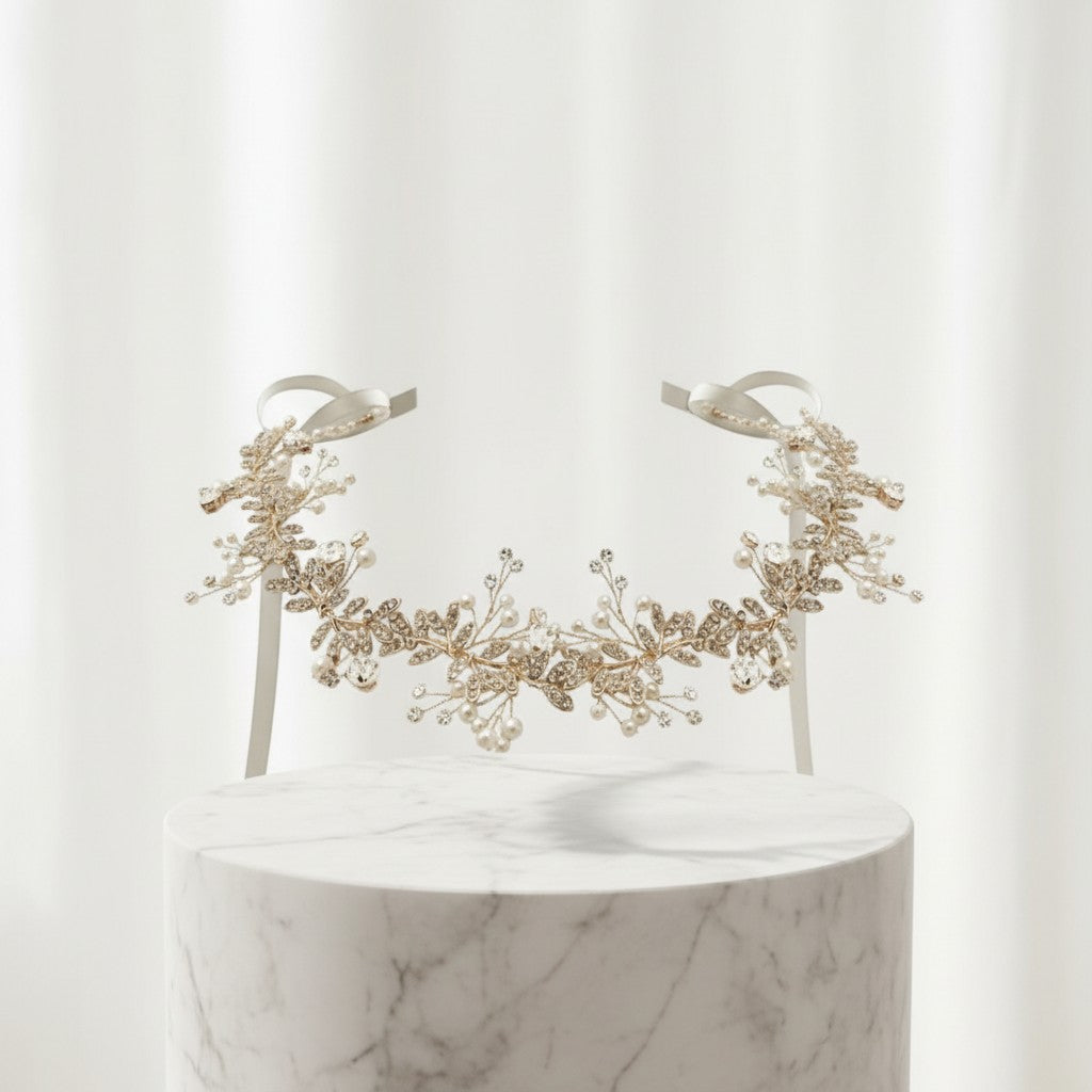 ATHENA COLLECTION - CRYSTAL STARLET HAIRVINE- HP142 GOLD