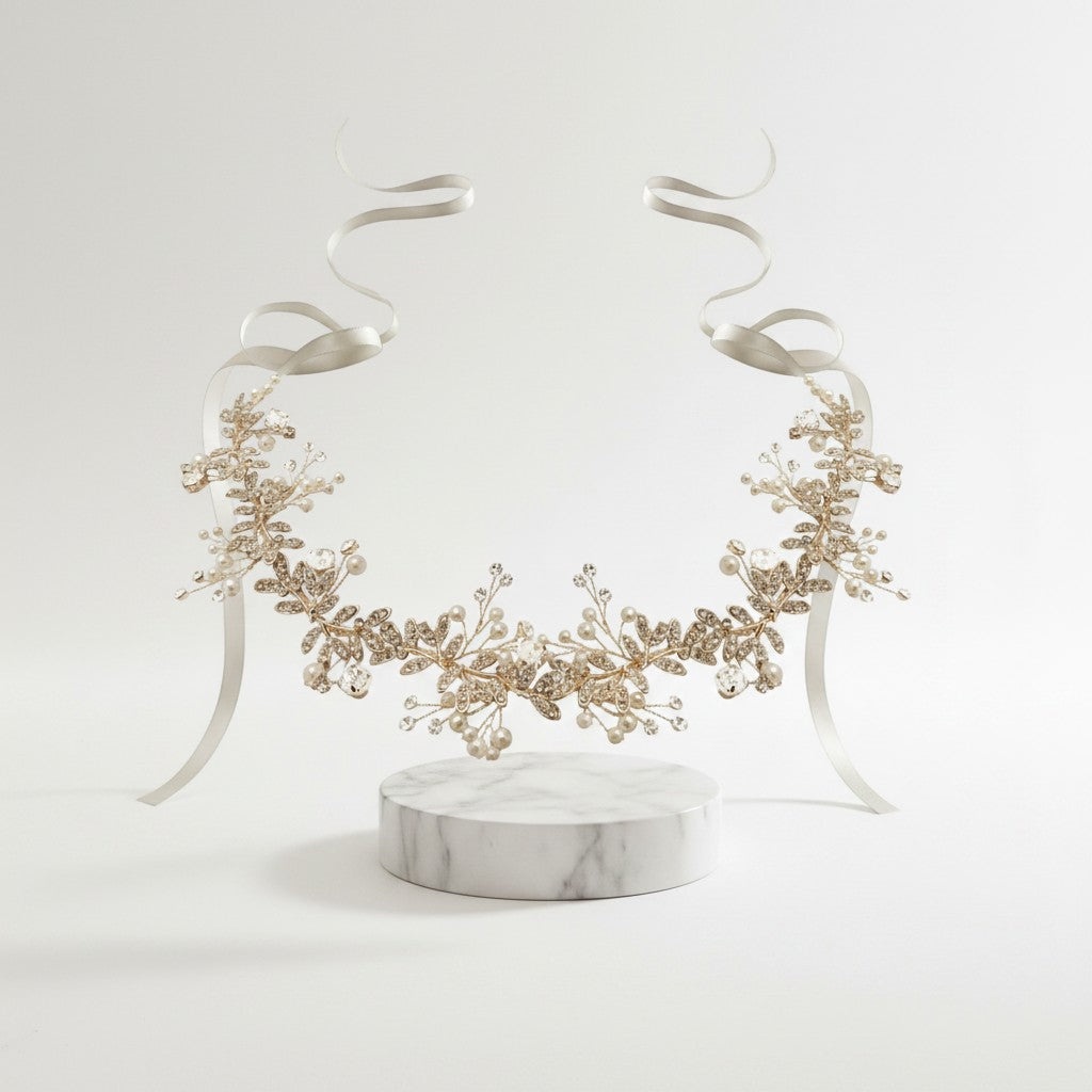 ATHENA COLLECTION - CRYSTAL STARLET HAIRVINE- HP142 GOLD