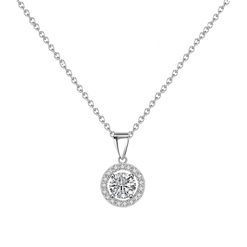 CUBIC ZIRCONIA COLLECTION - CHIC CRYSTAL NECKLACE SET - CZNK66 (SILVER)