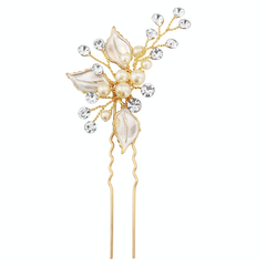 ATHENA COLLECTION - BEJEWELLED ROMANCE HAIR PIN - PIN31 (GOLD)
