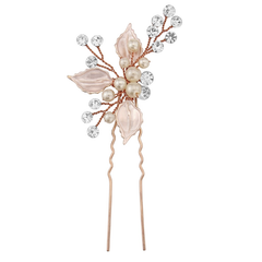 ATHENA COLLECTION - BEJEWELLED ROMANCE HAIR PIN - PIN31 (ROSE GOLD)