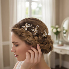 ATHENA COLLECTION - BEJEWELLED ROMANCE HAIR PIN - (SILVER) PIN31