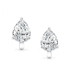CUBIC ZIRCONIA COLLECTION - 2 CARAT CZ CLIP ON EARRINGS - CZER414 (CLIP ON)(SILVER)