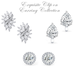 CUBIC ZIRCONIA COLLECTION - Exquisite Clip on Earring Collection