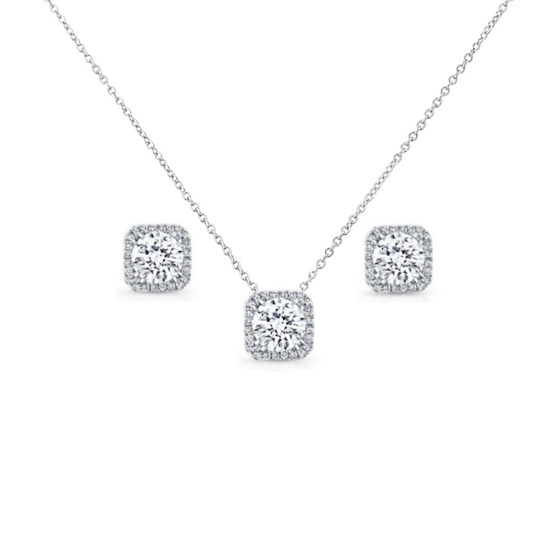 CUBIC ZIRCONIA COLLECTION - CHIC CRYSTAL NECKLACE SET  - CZNK67