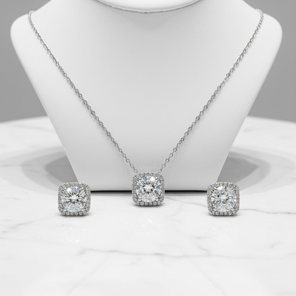 CUBIC ZIRCONIA COLLECTION - CHIC CRYSTAL NECKLACE SET  - CZNK67