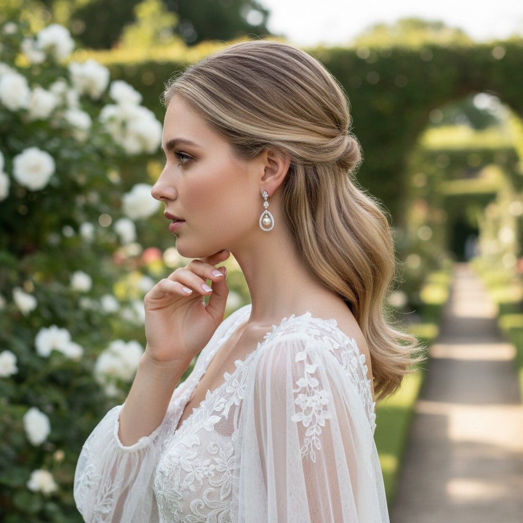 CUBIC ZIRCONIA COLLECTION - SIMPLY DIVINE EARRINGS - ROSE GOLD  (CZER415)
