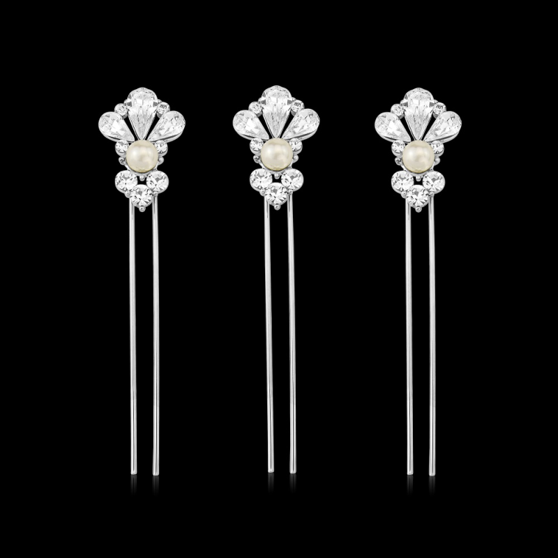 SASSB COLLECTION - EXQUISITE STARLET PEARL HAIR PIN SET HP45 SASSB