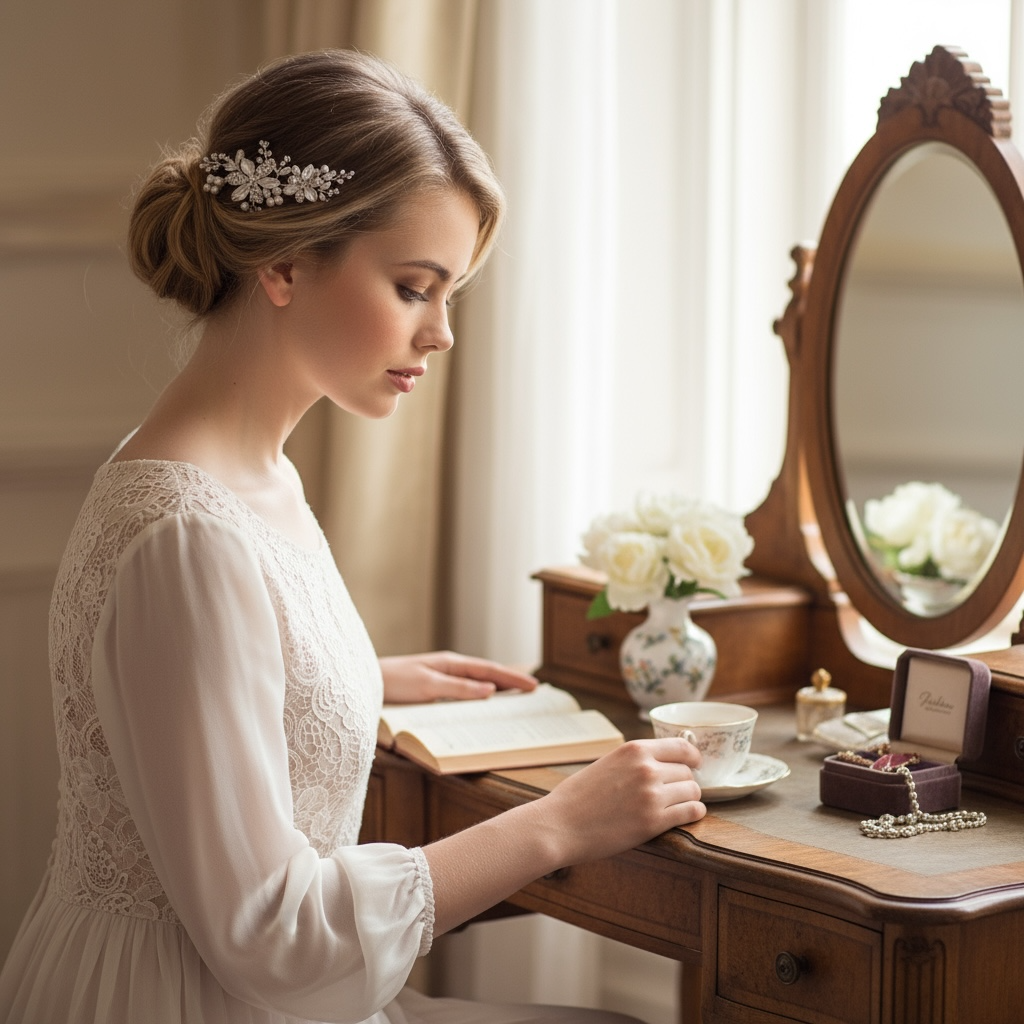 ATHENA COLLECTION - FLORAL ROMANCE HAIR COMB - (HC153) ROSE GOLD