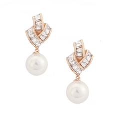 CUBIC ZIRCONIA COLLECTION - GATSBY GLAM EARRINGS - ROSE GOLD ( ER303)