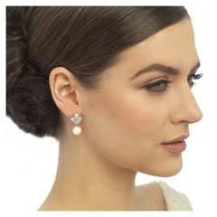CUBIC ZIRCONIA COLLECTION - GATSBY GLAM EARRINGS - ROSE GOLD ( ER303)