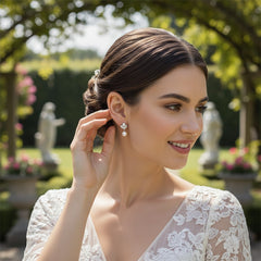 CUBIC ZIRCONIA COLLECTION - GATSBY GLAM EARRINGS - ROSE GOLD ( ER303)