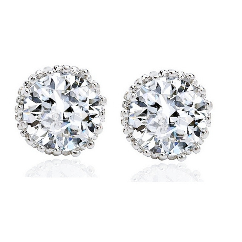 CUBIC ZIRCONIA EARRINGS - CRYSTAL SPARKLE STUD EARRINGS - CZER359
