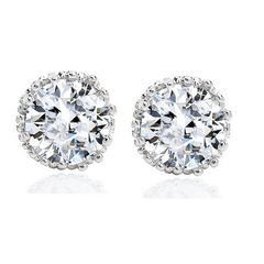 CUBIC ZIRCONIA EARRINGS - CRYSTAL SPARKLE STUD EARRINGS - CZER359