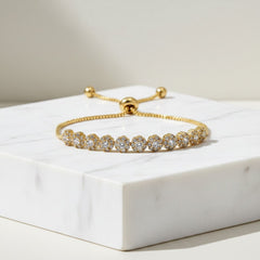 DAINTY CZ BRACELET  - ADJUSTABLE (CZBRA22) GOLD