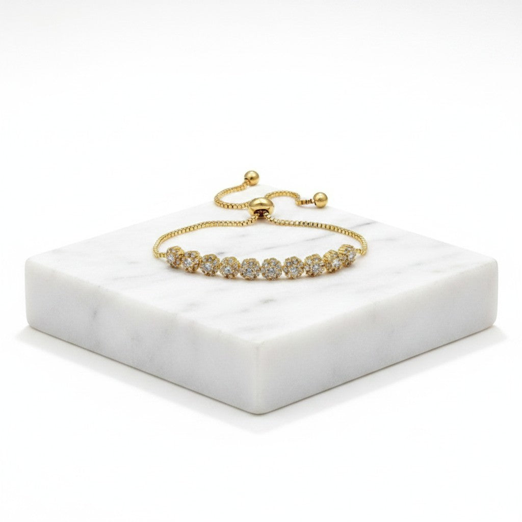 DAINTY CZ BRACELET  - ADJUSTABLE (CZBRA22) GOLD