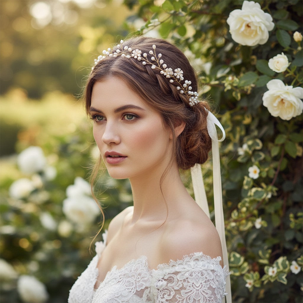 ATHENA COLLECTION - FLORAL ROMANCE HAIRVINE -HP135 GOLD