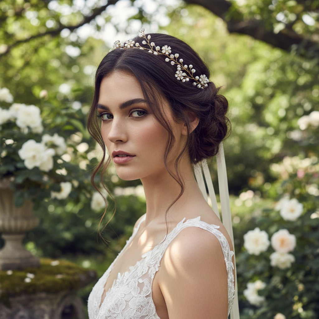 ATHENA COLLECTION - FLORAL ROMANCE HAIRVINE -HP135 GOLD