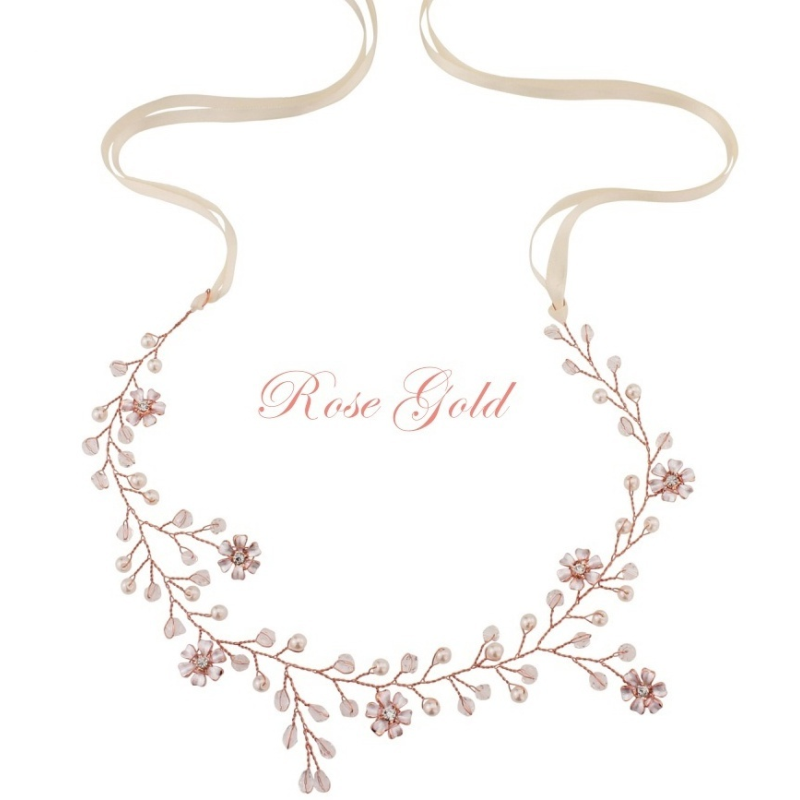 ATHENA COLLECTION - FLORAL ROMANCE HAIRVINE -HP135 ROSE GOLD
